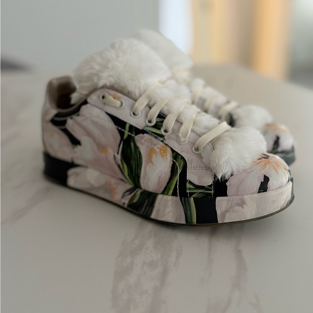Dolce & Gabbana Floral White Sneakers
